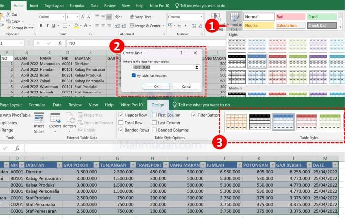 Praktik Membuat Tabel di Excel untuk Pemula 5 membuat tabel di excel dengan format as table