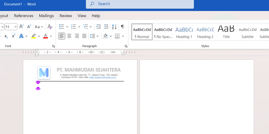 How to Make a Letterhead in Word only Pagesan 1 (Stepsah) 1 Cara membuat kop surat di Word