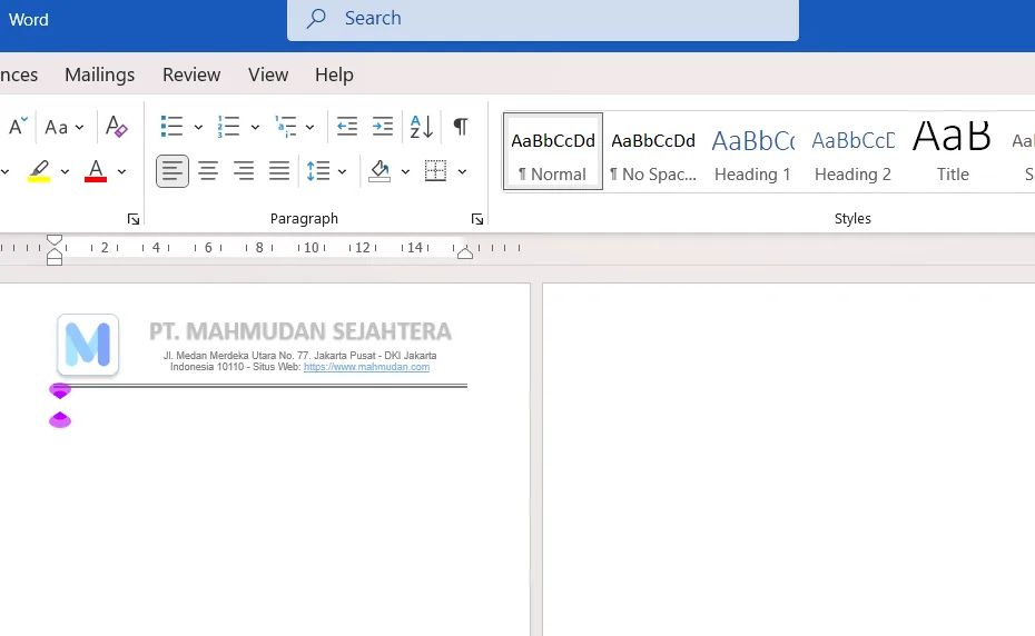 Cara membuat kop surat di Word