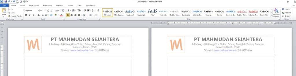 4 Langkah Mudah Membuat Kop Surat Di Word Mahmudan 2491