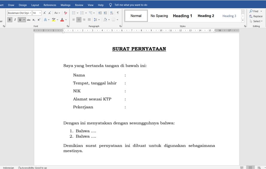 Sample Letter of Evidence / Statement – Free Download 3 contoh surat pernyataan