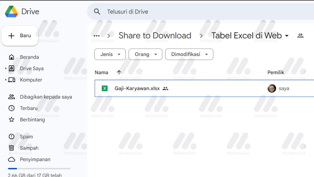 Tricks to display Excel Tables on Web Pages - 6 Practical Steps 2 upload file Excel ke Google Drive