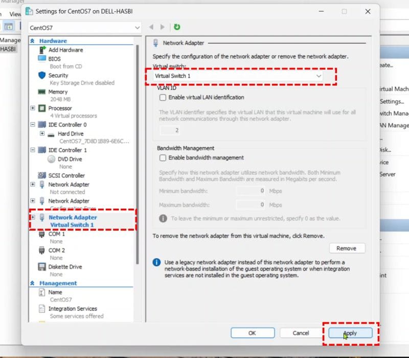 How to Create a CentOS-7 Virtual Machine with Hyper-V17 Pengaturan Jaringan pada Mesin Virtual