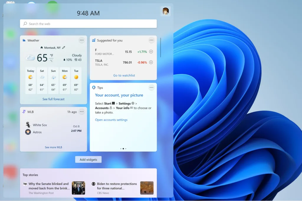 fitur baru di Windows 11: Widget Panel