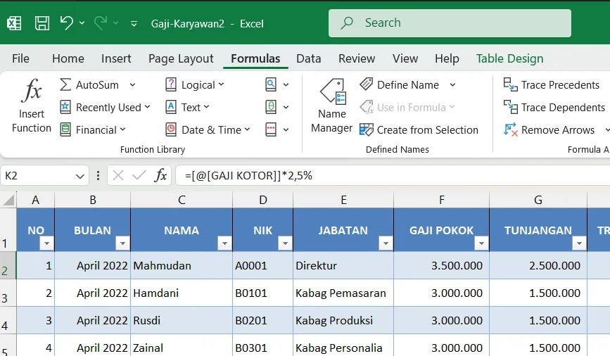 cara membuat rumus di Excel