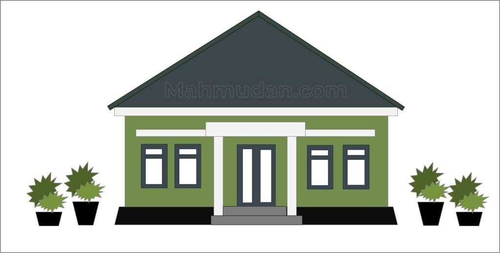 Gambar Rumah Simpel Gratis - 6 Bahan Mewarnai Anak TK 4 gambar rumah simpel hijau - bahan mewarnai anak