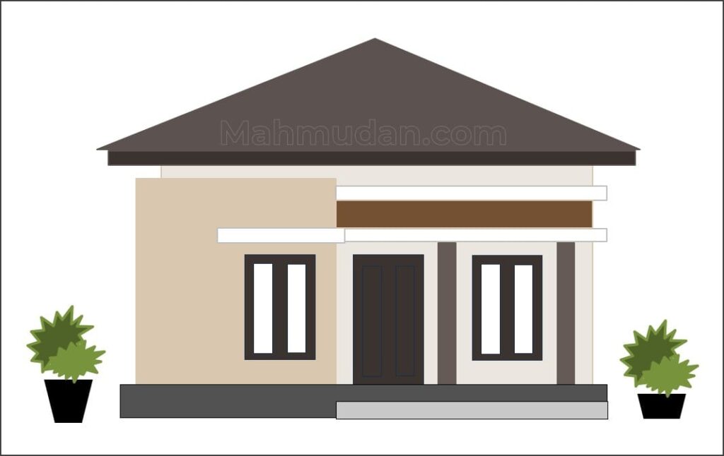 Gambar Rumah Simpel Gratis - 6 Bahan Mewarnai Anak TK 2 gambar rumah simpel krem - bahan mewarnai anak
