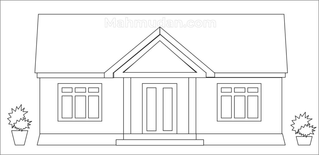 Gambar Rumah Simpel Gratis - 6 Bahan Mewarnai Anak TK 7 gambar rumah simpel polos 3 - bahan mewarnai anak