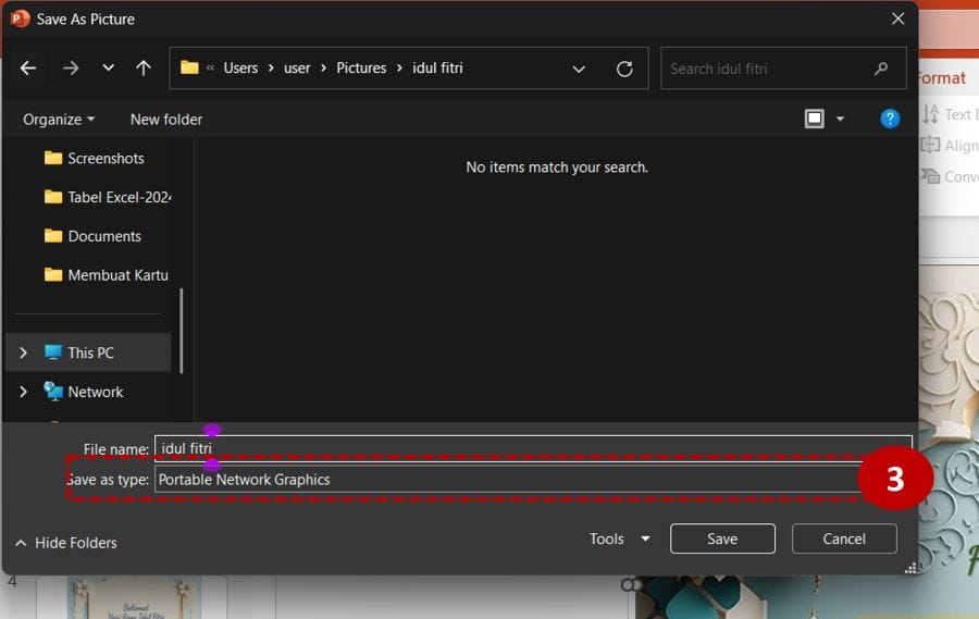 Cara Membuat Kartu Ucapan Idul Fitri Gratis dan Offline 7 simpan gambar sebagai PNG