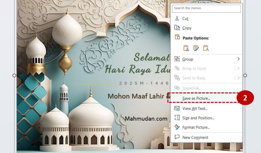 Cara Membuat Kartu Ucapan Idul Fitri Gratis dan Offline 6 simpan sebagai gambar
