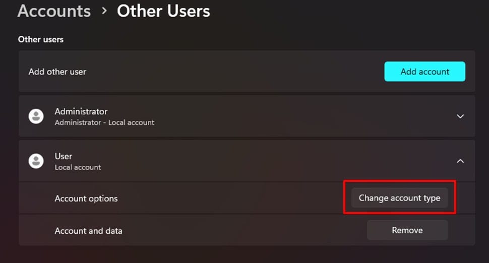 Cara Membuat User Baru di Windows 11 tanpa Email 8 ubah tipe pengguna