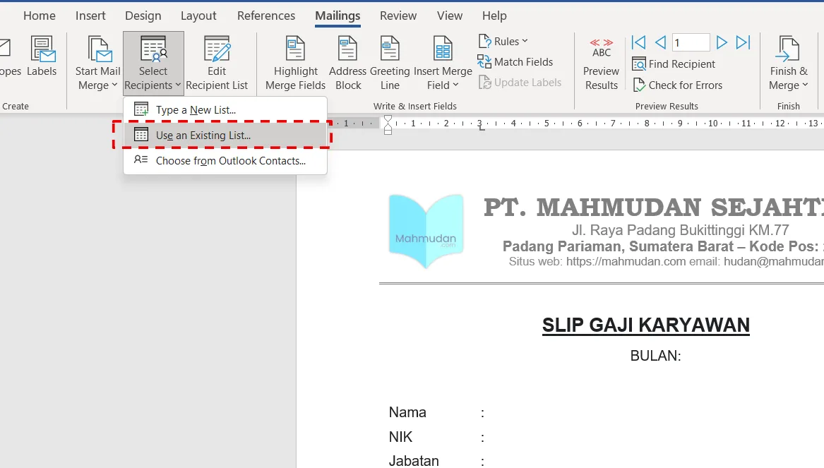 pilih-use-iexisting-list