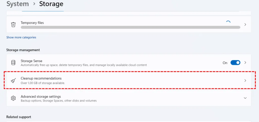 Cara Membersihkan File Sampah di Windows 11 secara Otomatis dan Aman 4 Cleanup recommendations