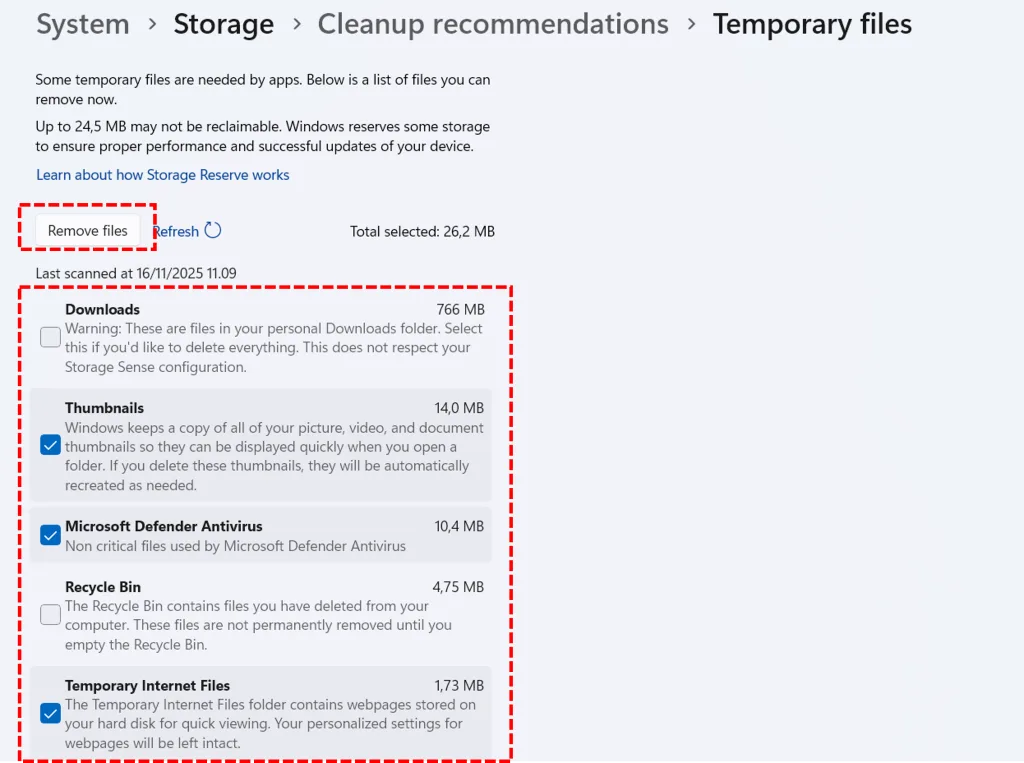 Cara Membersihkan File Sampah di Windows 11 secara Otomatis dan Aman 6 pilih pembersihan yang disarankan