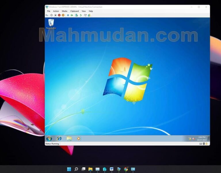 Mahmudan7 virtual machine on Hyper-V mesin virtual windows-7 di Hyper-V
