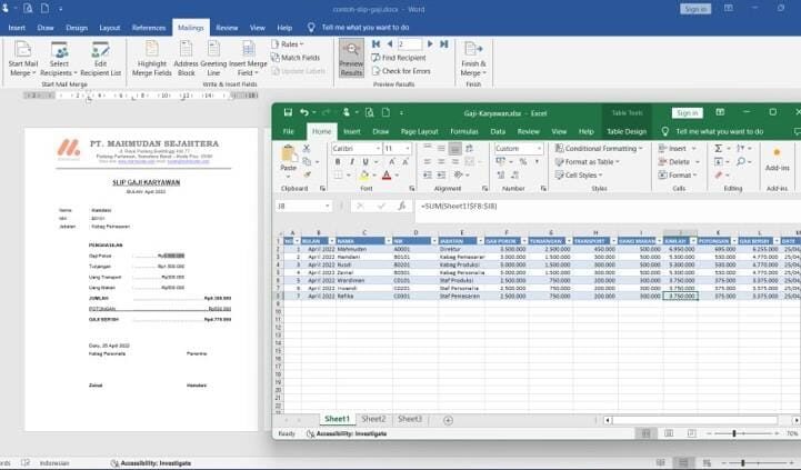 Tutor Gratis 5 membuat mail merge Word dengan data Excel