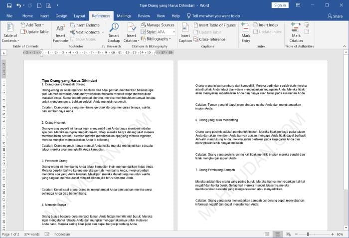 Tutor Gratis 8 watermark di word